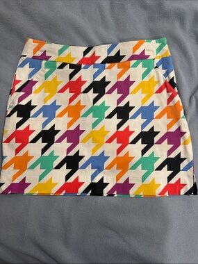 Loudmouth Golf Multicolor Houndstooth Print Mini Skirt